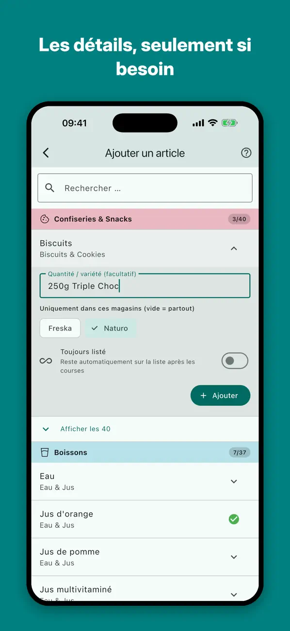 Screenshot #3 pour Aisly : liste qui apprend
