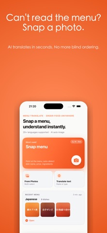 Menu Translate - Travel iPhone screenshot