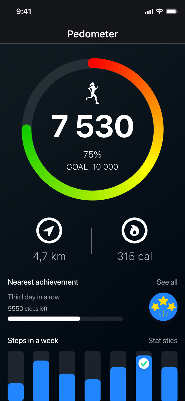 Pedometer - Run & Step Counter screenshot 1