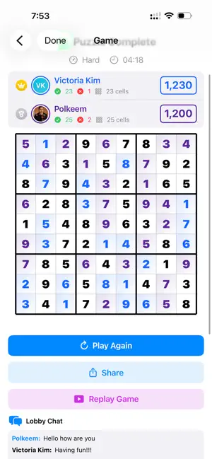 Kosudoku: Multiplayer Sudoku screenshot 1