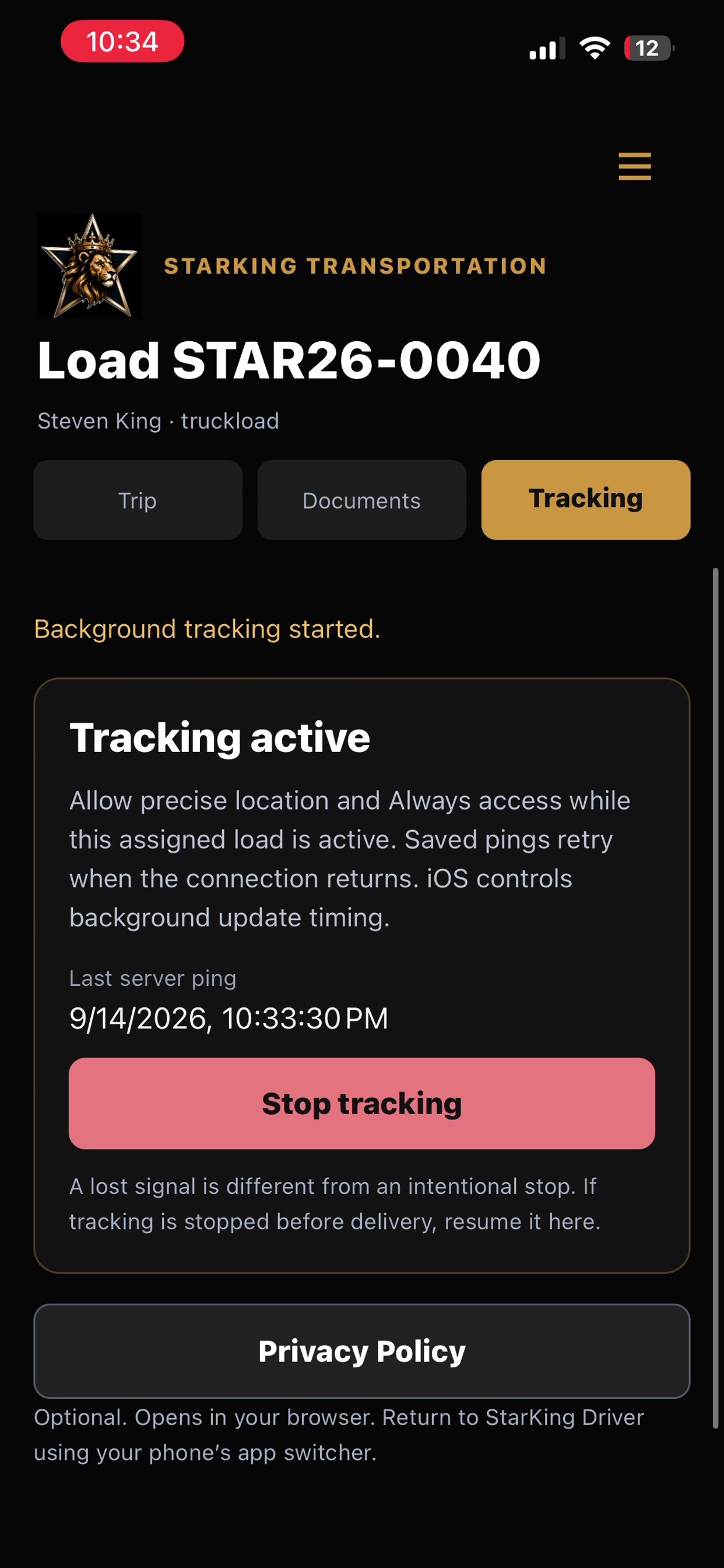 Screenshot 1 of StarKing Driver Tracking