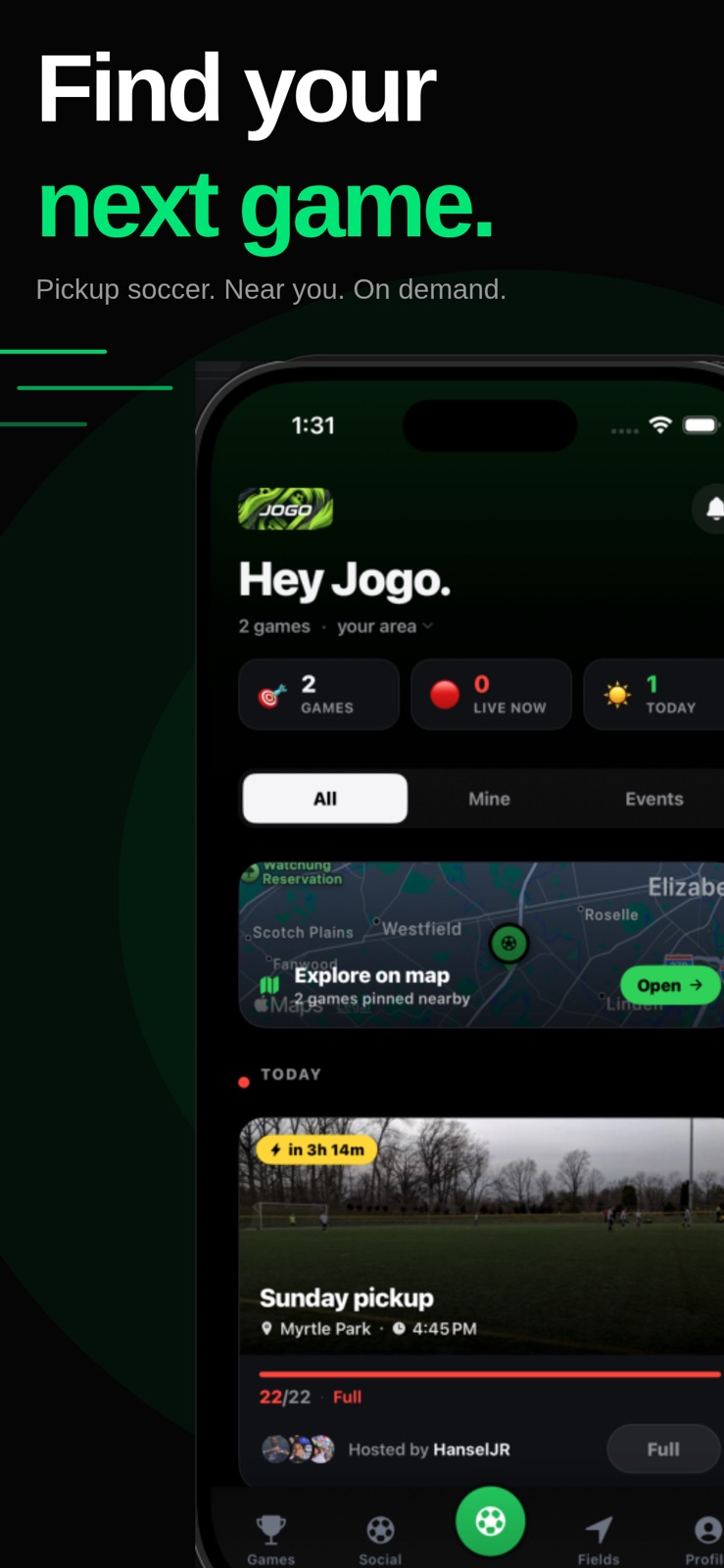 Jogo – Pickup Soccer Near You iphone screenshot 1