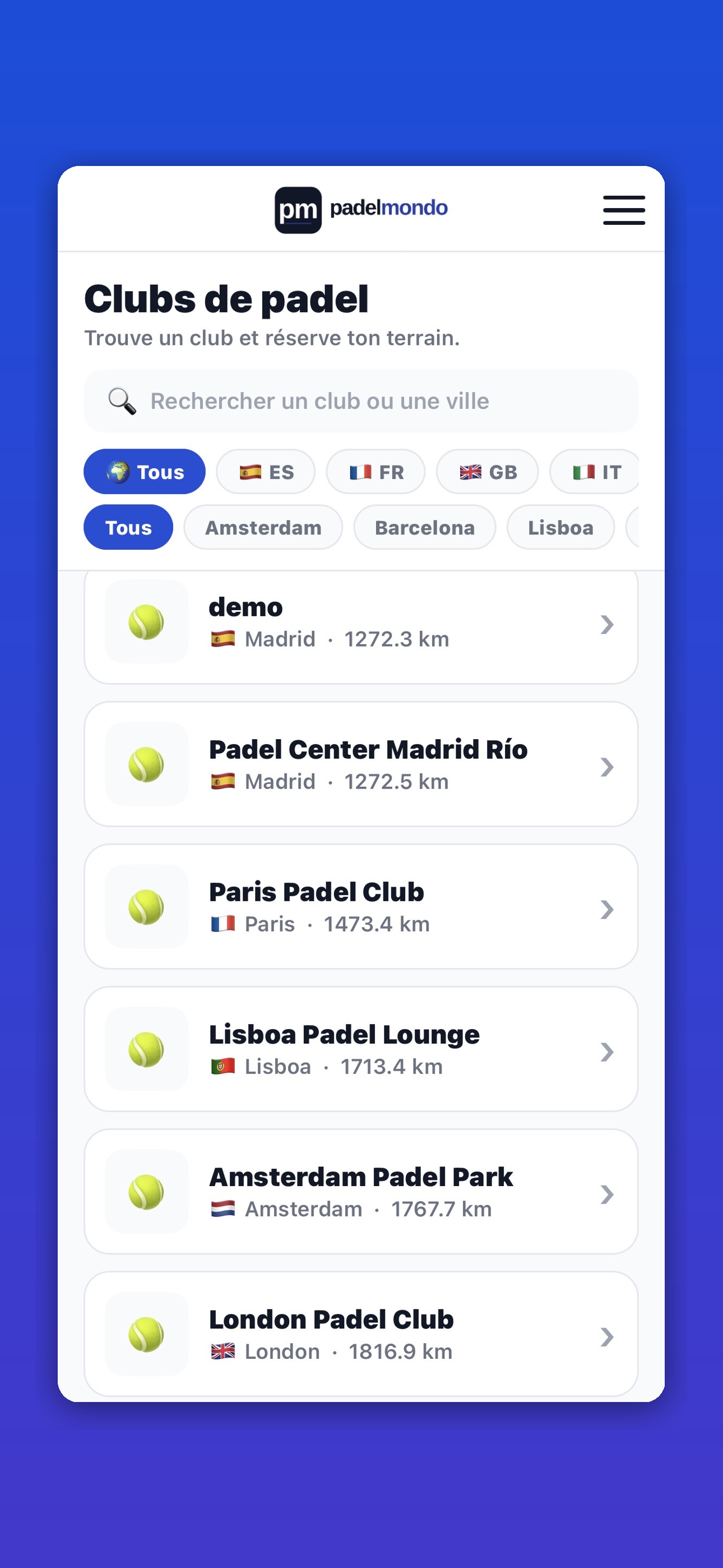 Padelmondo screenshot 2