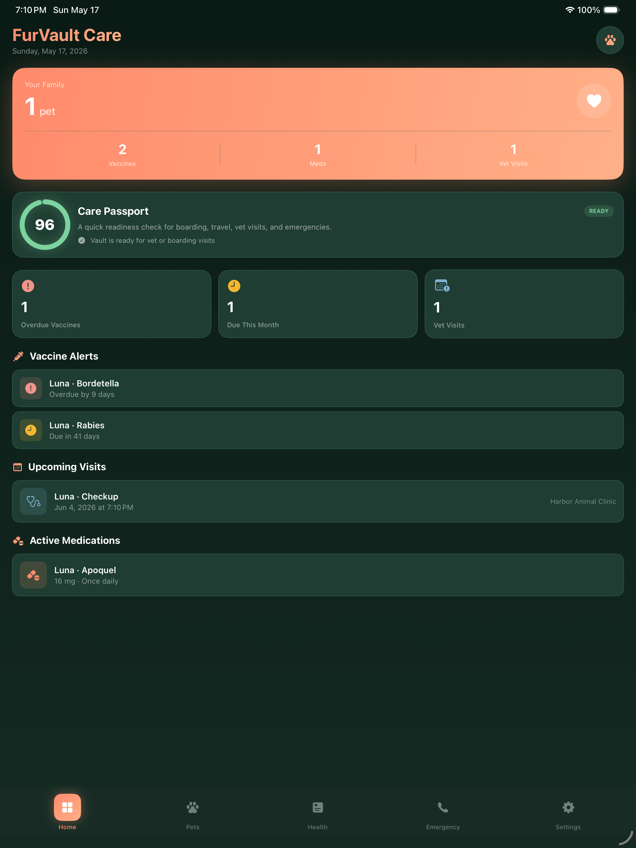 Fur Vault Care iPad screenshot 1 of 5