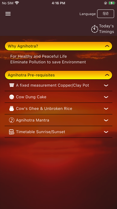 Agnihotra Timing(Madhavashram) screenshot
