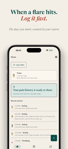 Pain Journal: Symptom Tracker iPhone screenshot