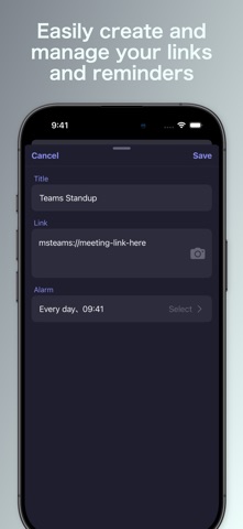 Meeting Links & Quick Access iPhone screenshot