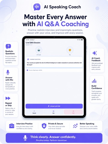 AI Coach: Public Speaking iPad screenshot