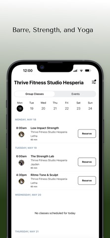 Thrive Fitness Group screenshot