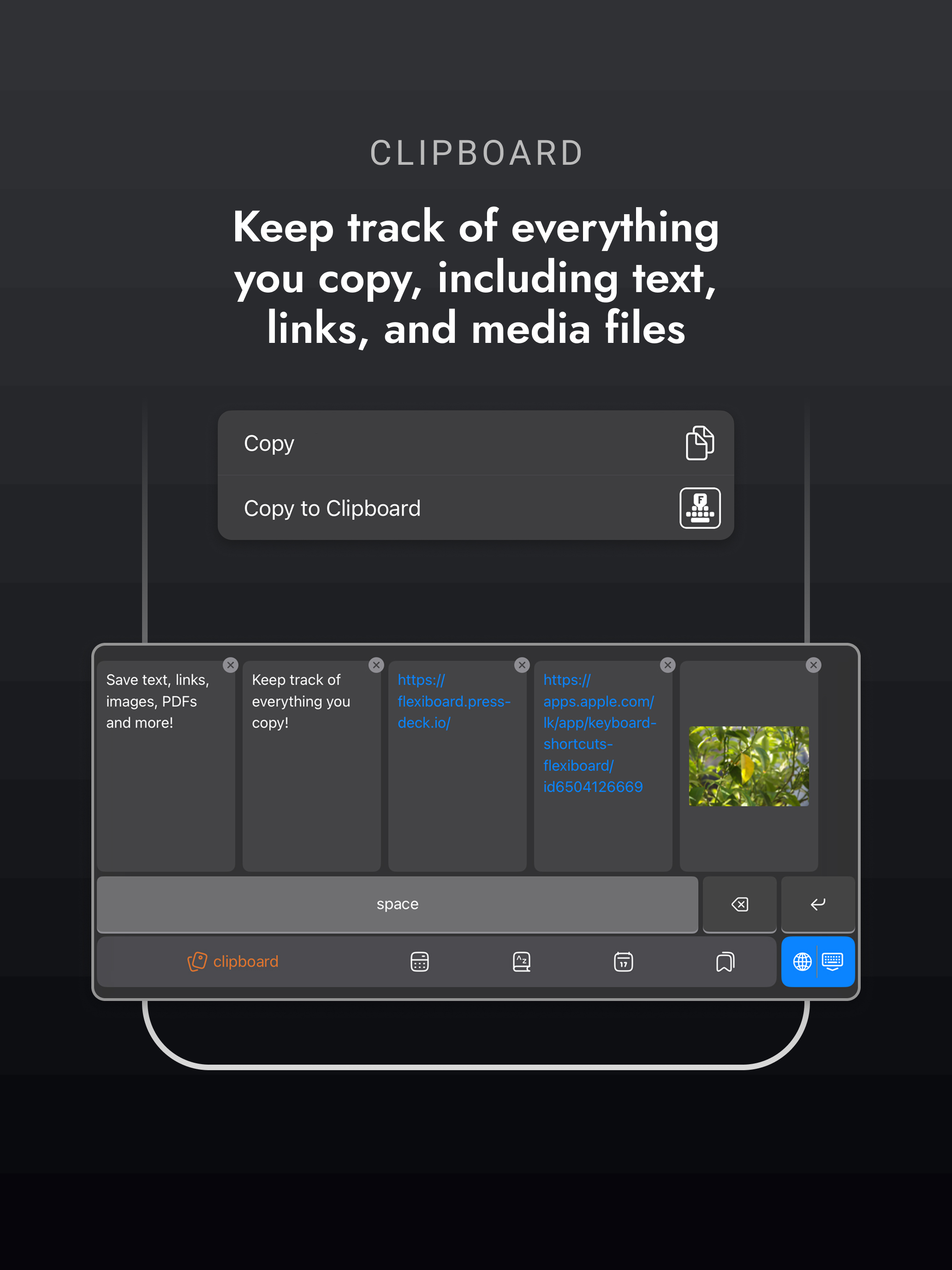Keyboard Shortcuts: FlexiBoard