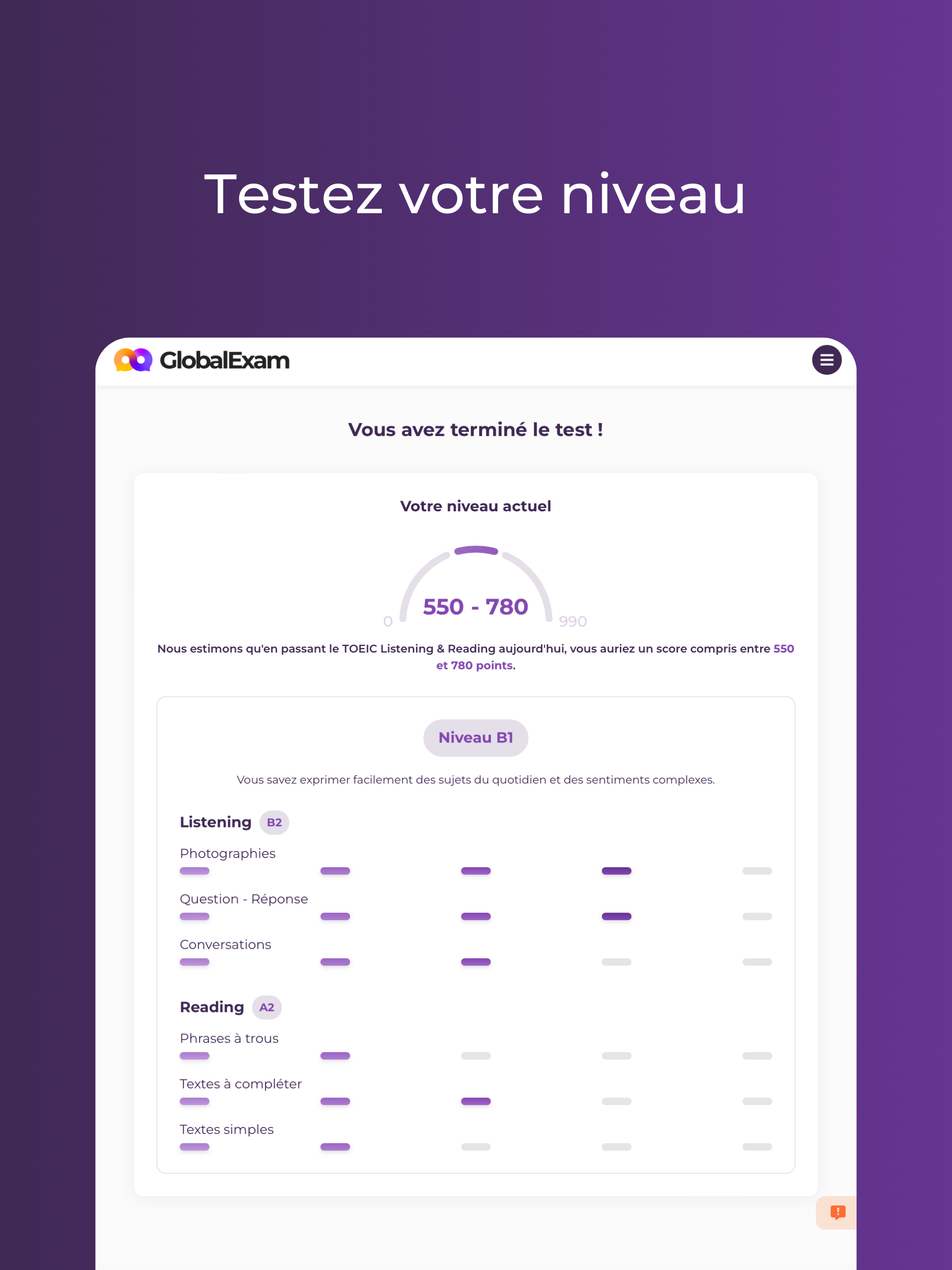 GlobalExam - Cours de langues