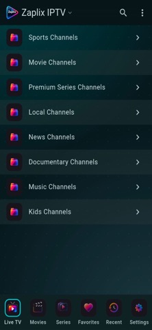 Zaplix IPTV Screenshot 2 of 3