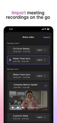 Vidcast by Webex screenshot
