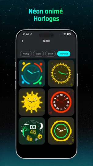 Capture d'écran de Horloge De Nuit Numérique Néon sur iPhone 7