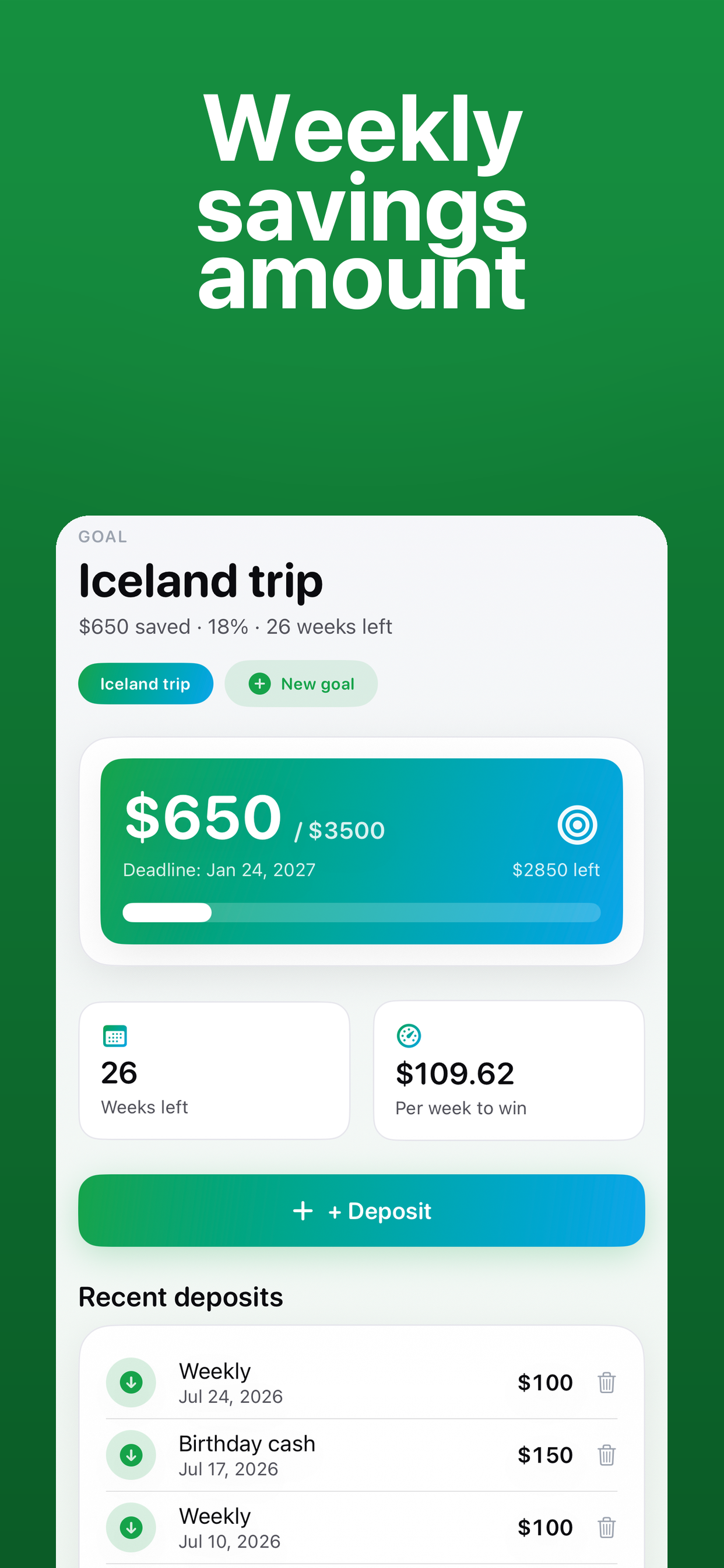 Money Savings Goal Tracker Pro screenshot 3