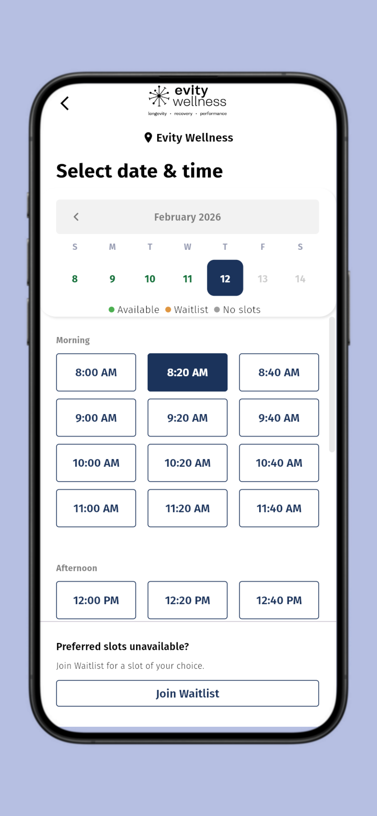 Evity Wellness - Mobile