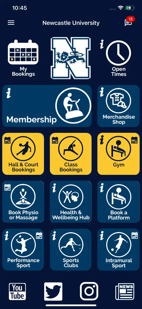 Screenshot #1 pour Newcastle University Sport App