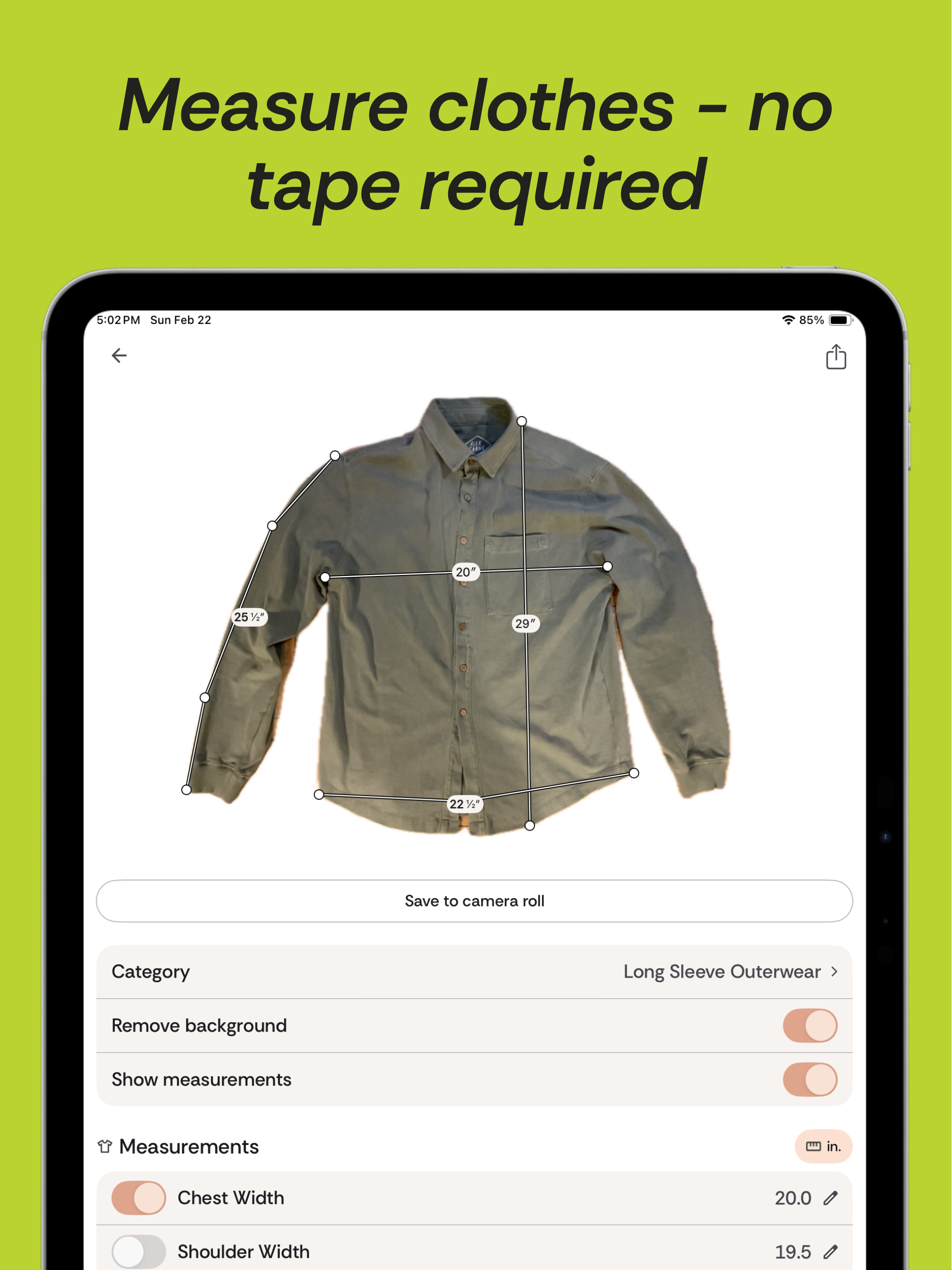 Smartsizer - Measure Clothing