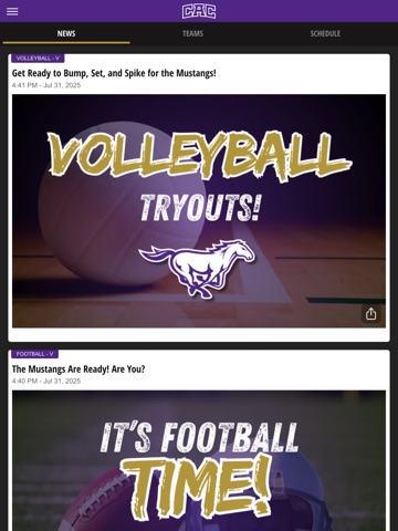 CAC Mustangs iPad screenshot