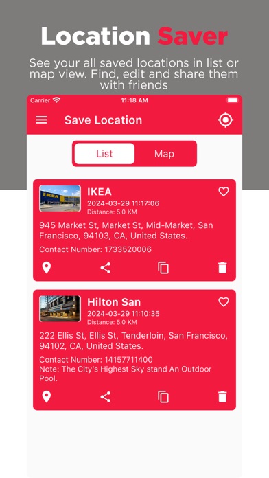 Location Saver - Save & Share Screenshot