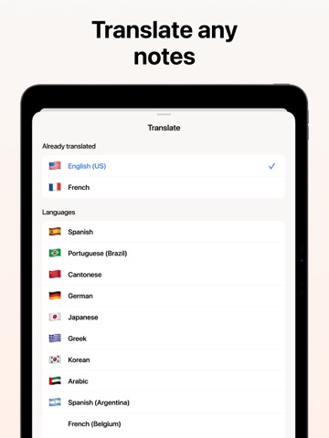 Peanote - AI Voice Notes iPad screenshot