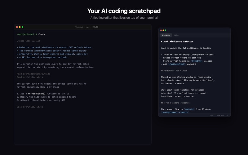 Aside — AI Coding Scratchpad screenshot 1