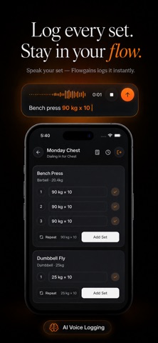 Gym Workout Log: Flowgains screenshot