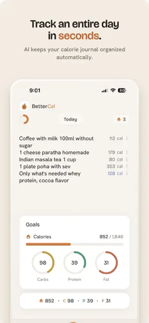 BetterCal: AI Calorie Notes screenshot 2