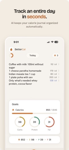 BetterCal: AI Calorie Notes Screenshot 2 of 6