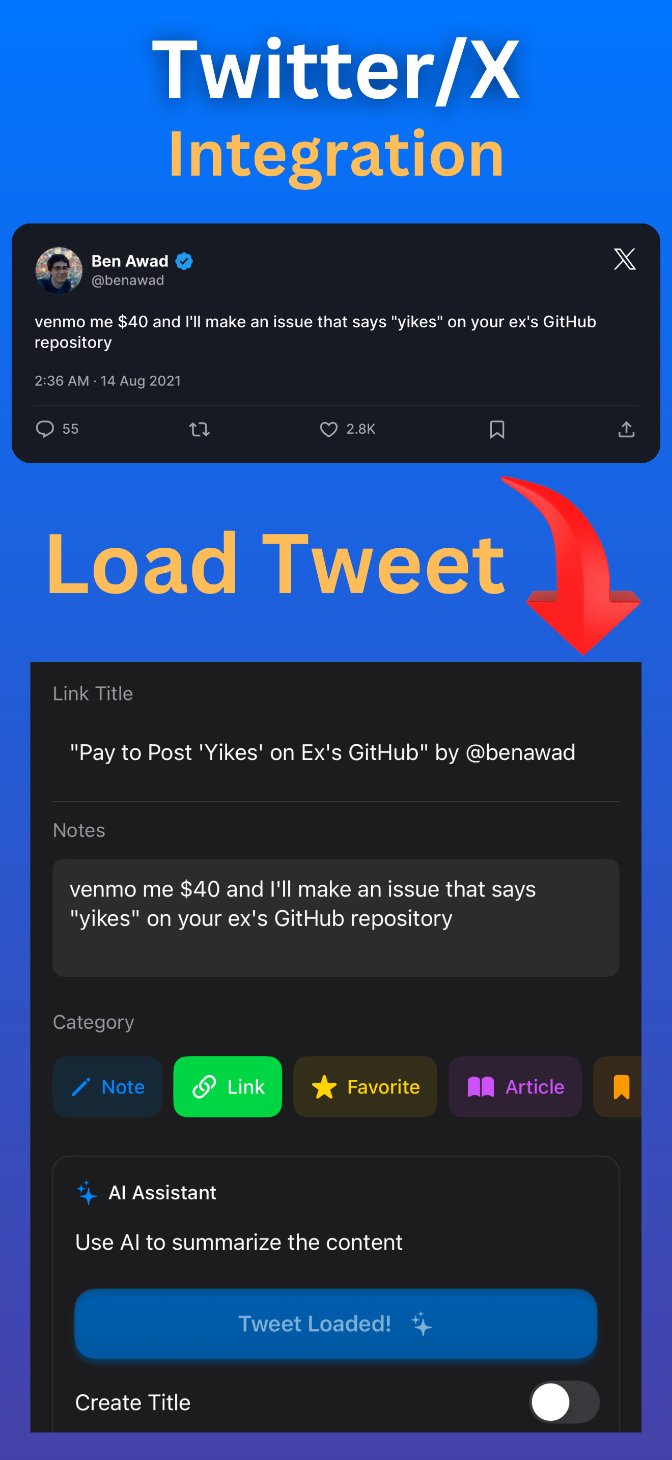 Stashly AI: Link & Note Saver