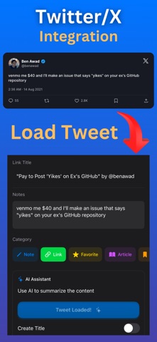 Stashly AI: Link & Note Saver iPhone screenshot
