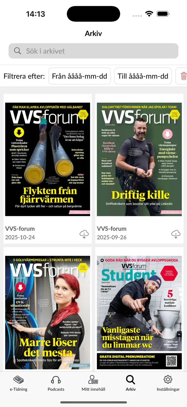 Screenshot #1 pour Tidningen VVS-Forum