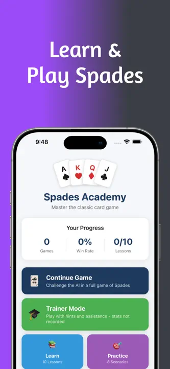 Spades Academy - Play & Learn screenshot 1
