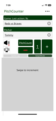 PitchCounter - HardingApps iPhone screenshot