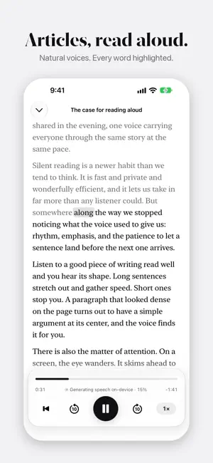Vois: Articles Read Aloud screenshot 1