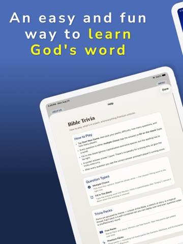 Bible Trivia - Christian Game iPad screenshot