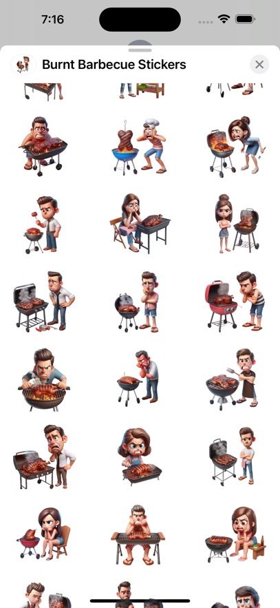 Burnt Barbecue Stickers