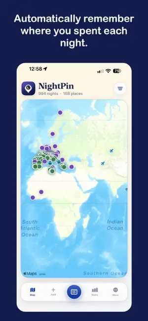 NightPin Location Journal screenshot 1