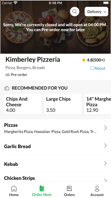 Kimberley Pizzeria. Screenshot