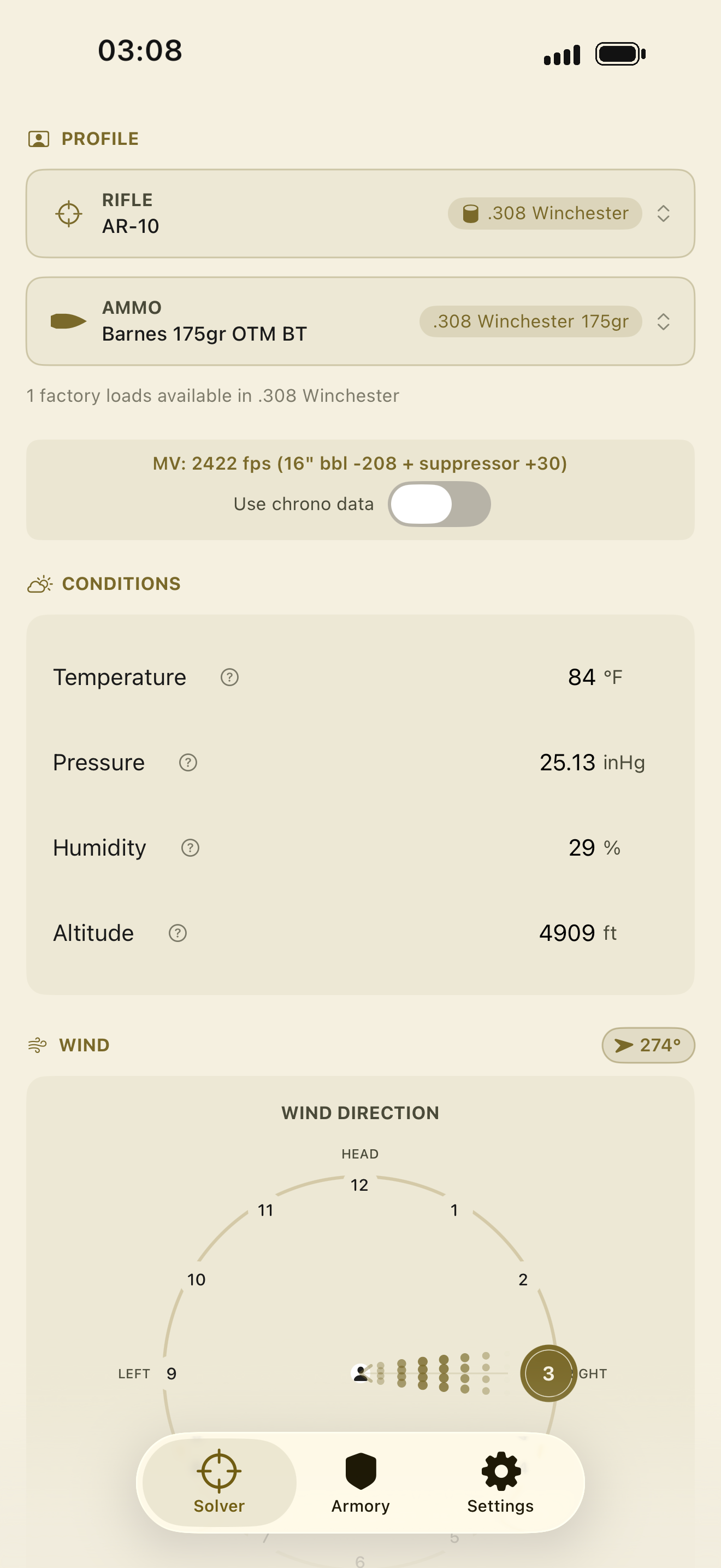 Gadsden Ballistic Calculator screenshot 2