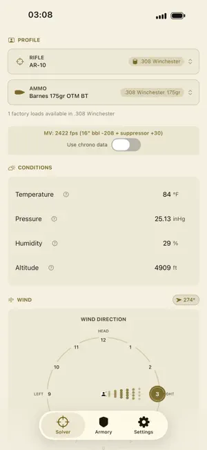 Gadsden Ballistic Calculator screenshot 2