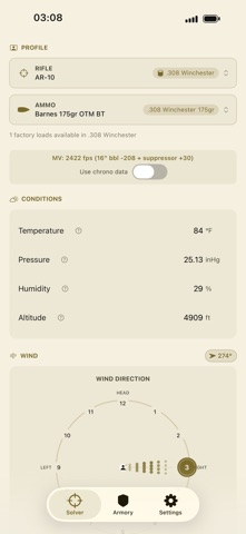 Gadsden Ballistic Calculator iPhone screenshot