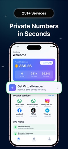 GetCode: Virtual SMS Number Screenshot 2 of 5