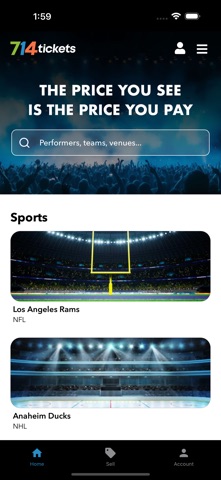 714Tickets Mobile iPhone screenshot