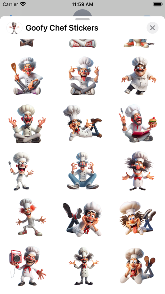 #2. Goofy Chef Stickers (iOS) Podle: Paul Scott