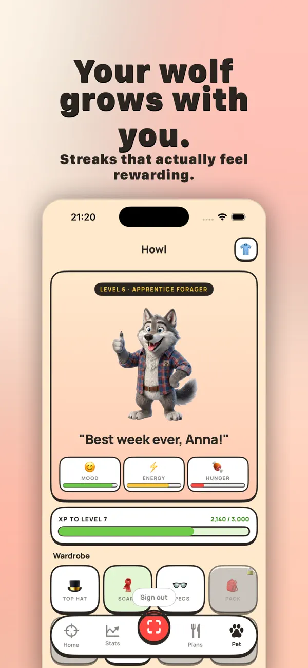 #4. WolfAI: AI Calorie Counter (iOS) By: Vitalab FZ-LLC