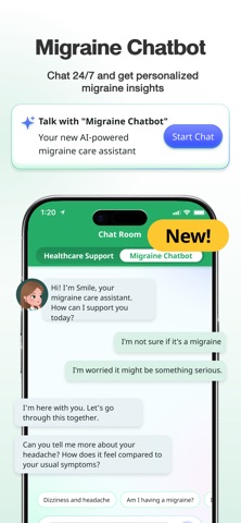Smile Migraine - Diary & Coach iPhone screenshot
