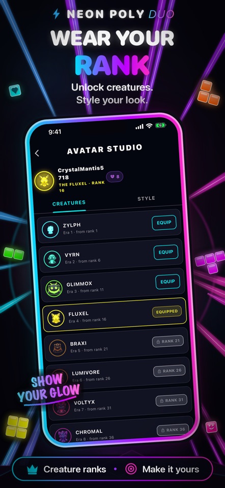 Neon Poly Duo: Block Battles screenshot 8