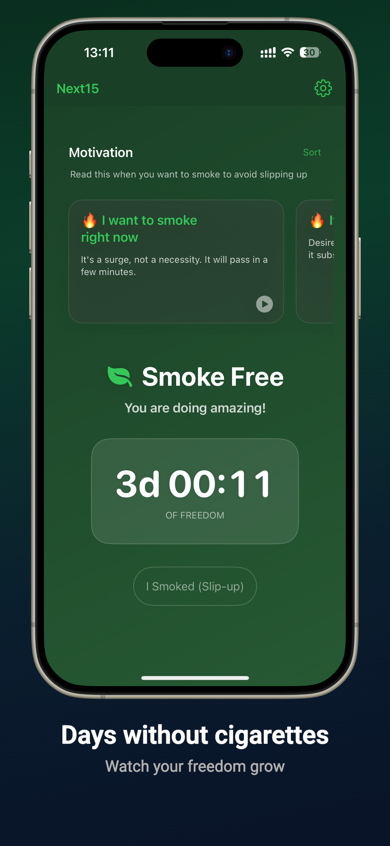 Next15 — Quit Smoking Timer
