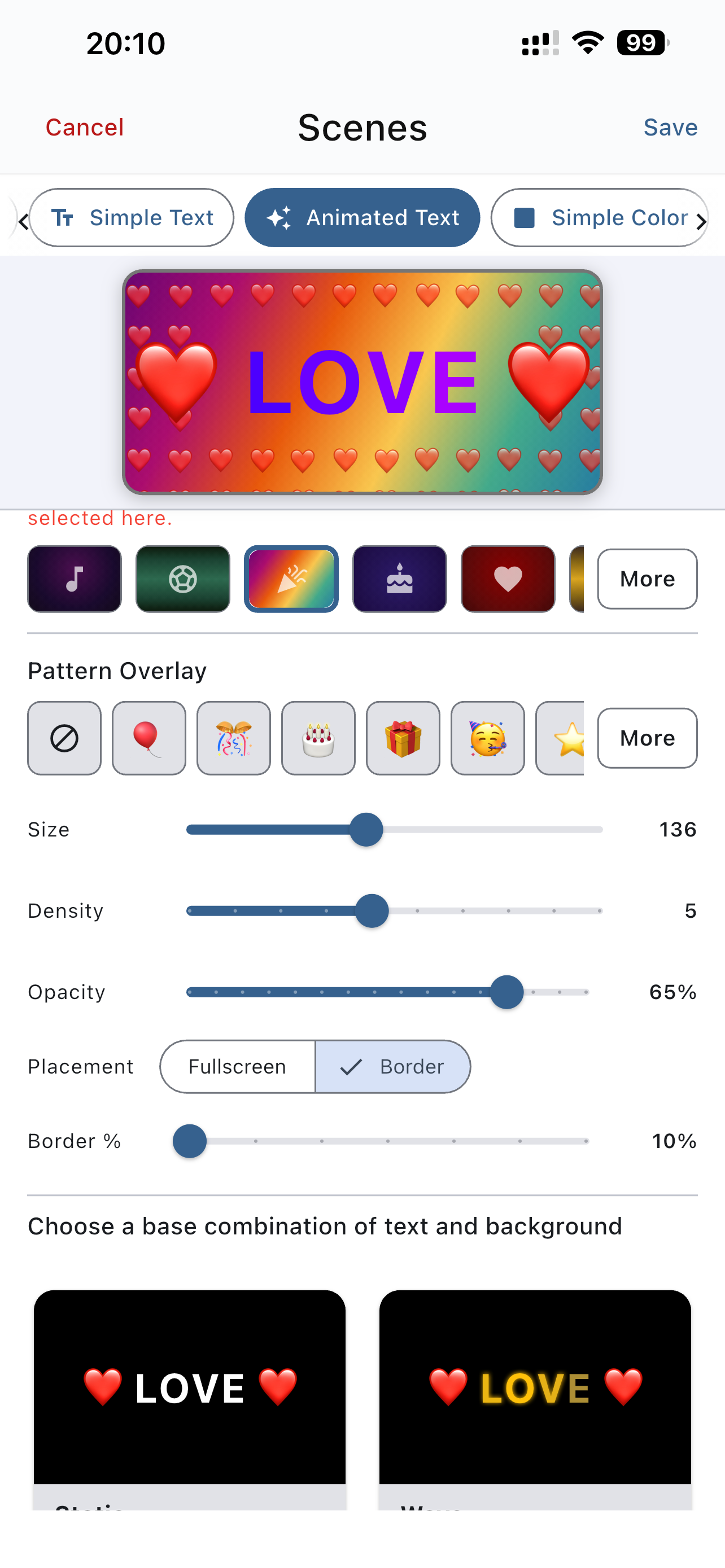 FanScreen: Flags, Text, Colors